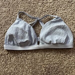 Hollister Light Gray Textured Bikini Top